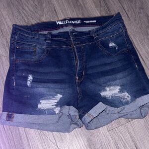 Wallflower Dark Blue Jean Shorts